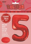 Balloon Giant Number 86cm - Red #5