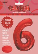 Balloon Giant Number 86cm - Red #6