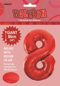 BALLOON GIANT NUMERAL 86cm - RED #8