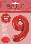 Balloon Giant Number 86cm - Red #9