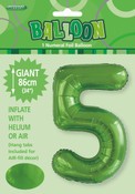 BALLOON GIANT NUMERAL 86cm - LIME GREEN #5