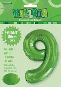 Balloon Giant Number 86cm - Lime Green #9