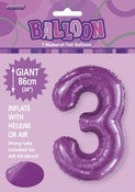 BALLOON GIANT NUMERAL 86cm - PRETTY PURPLE #3