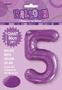 Balloon Giant Number 86cm - Pretty Purple #5