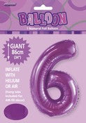 Balloon Giant Number 86cm - Pretty Purple #6