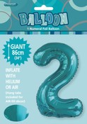 Balloon Giant Number 86cm - Caribbean Teal #2