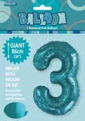 Balloon Giant Number 86cm - Caribbean Teal #3