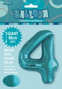 Balloon Giant Number 86cm - Caribbean Teal #4