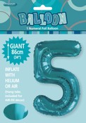 Balloon Giant Number 86cm - Caribbean Teal #5