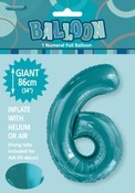 Balloon Giant Number 86cm - Caribbean Teal #6