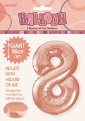 BALLOON GIANT NUMERAL 86cm - ROSE GOLD #8