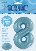 BALLOON GIANT NUMERAL 86cm - PASTEL BLUE #8