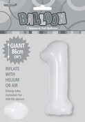 BALLOON GIANT NUMERAL 86cm - WHITE #1