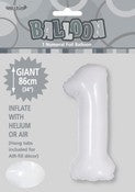 Balloon Giant Number 86cm - White #1