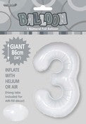 BALLOON GIANT NUMERAL 86cm - WHITE #3