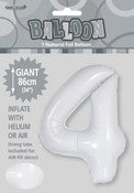 BALLOON GIANT NUMERAL 86cm - WHITE #4