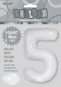 BALLOON GIANT NUMERAL 86cm - WHITE #5
