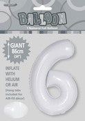BALLOON GIANT NUMERAL 86cm - WHITE #6