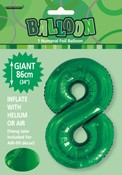 Balloon Giant Number 86cm - Emerald Green #8