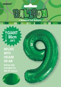 Balloon Giant Number 86cm - Emerald Green #9