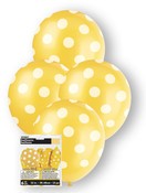 Balloons 6x40cm Dots Sunflower Yellow