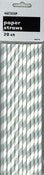 Paper Straws 20pk Stripes Silver