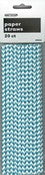 Paper Straws 20pk Chevron Caribbean Teal