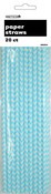 PAPER STRAWS 20PK CHEVRON POWDER BLUE