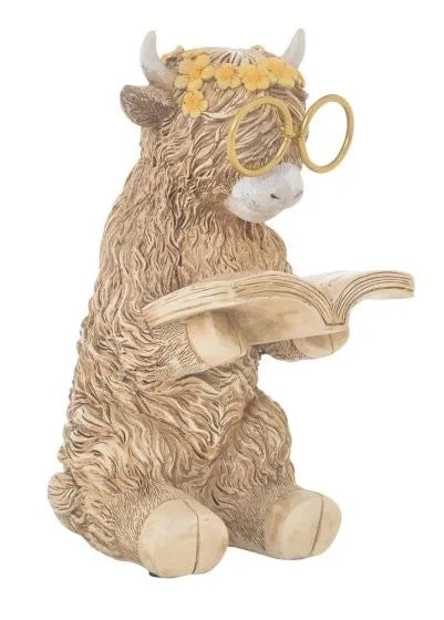 Highland Cow Reading