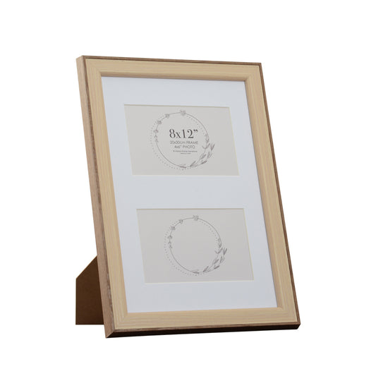 Riley 8x12 Inch Teak/White Wash with 2 - 4x6 Inch  Openings