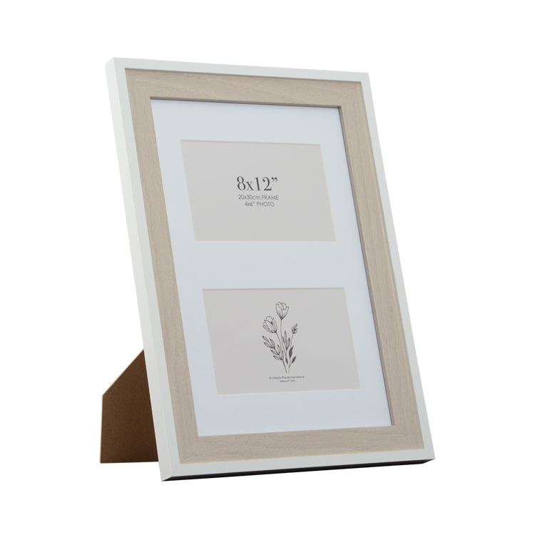 Layla 8x12 Inch with 2 - 4x6 Inch Openings White/Oak
