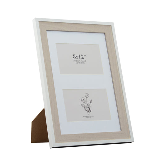 Layla 8x12 Inch with 2 - 4x6 Inch Openings White/Oak