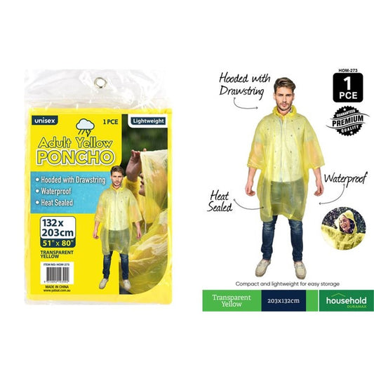 ADULT PONCHO-YELLOW