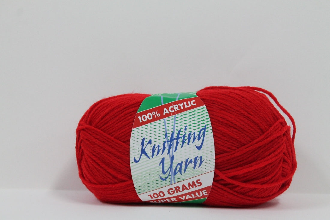 Knitting Yarn 8ply 100g Red