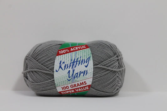 KNITTING YARN 100G LIGHT GREY