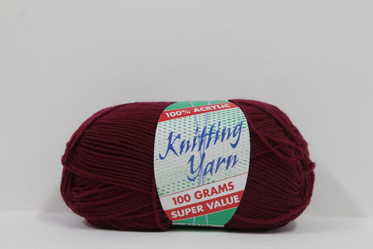 Knitting Yarn 8ply 100g Burgandy