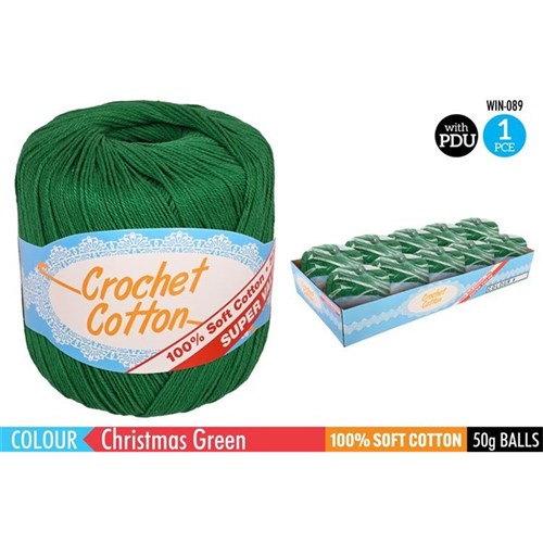 Crochet Cotton Christmas Green
