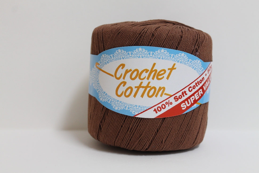 Crochet Cotton 50g Choc Brown