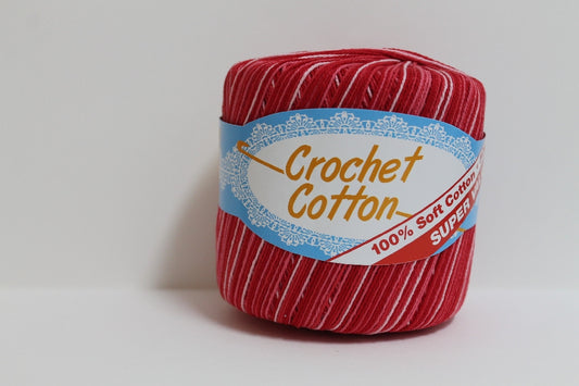 Crochet Cotton 50g Red Mix