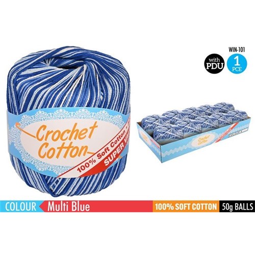 Crochet Cotton Blue Mix