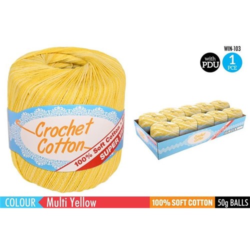Crochet Cotton Yellow Mix