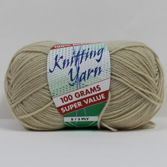 Knitting Yarn 8ply 100g Beige