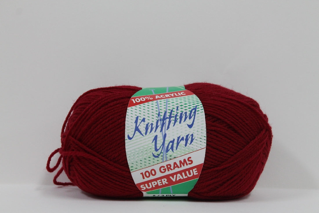 Knitting Yarn 8ply 100g Cherry