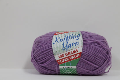 Knitting Yarn 8ply 100g Lilac