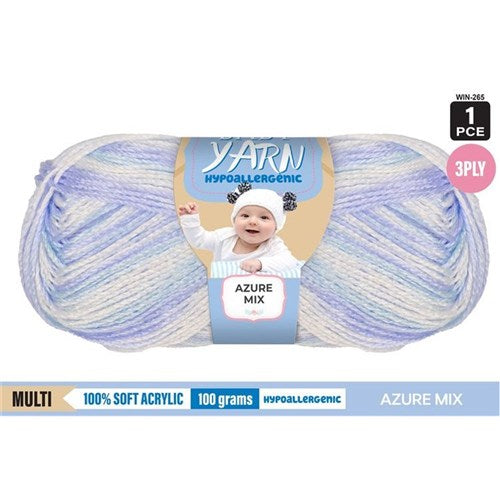 Hypoallergenic Baby Yarn 3ply 100g Baby Boy Mix