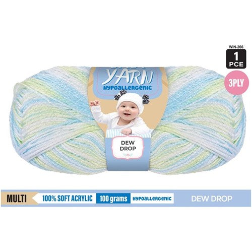 Hypoallergenic Baby Yarn 3ply 100g Infant Mix