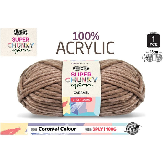 Super Chunky Knitting Yarn - Caramel - 100g