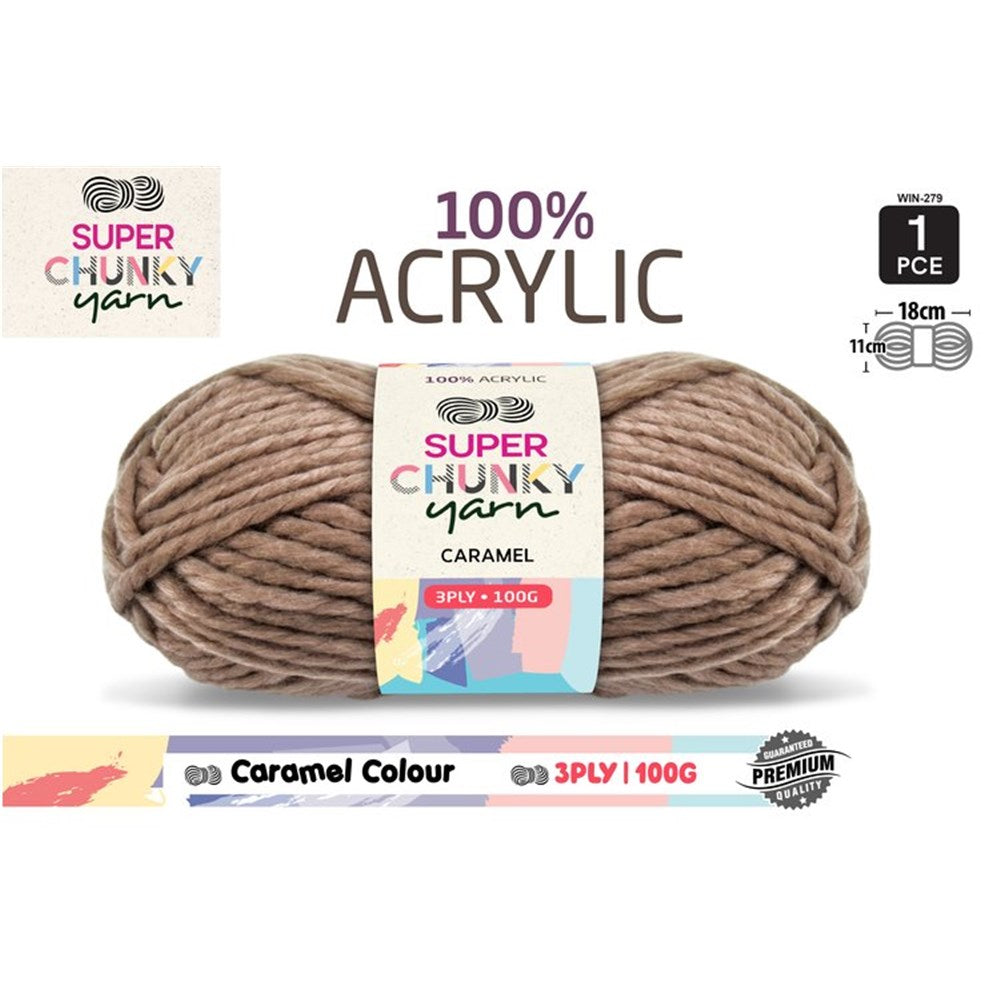 Super Chunky Knitting Yarn 100g Caramel