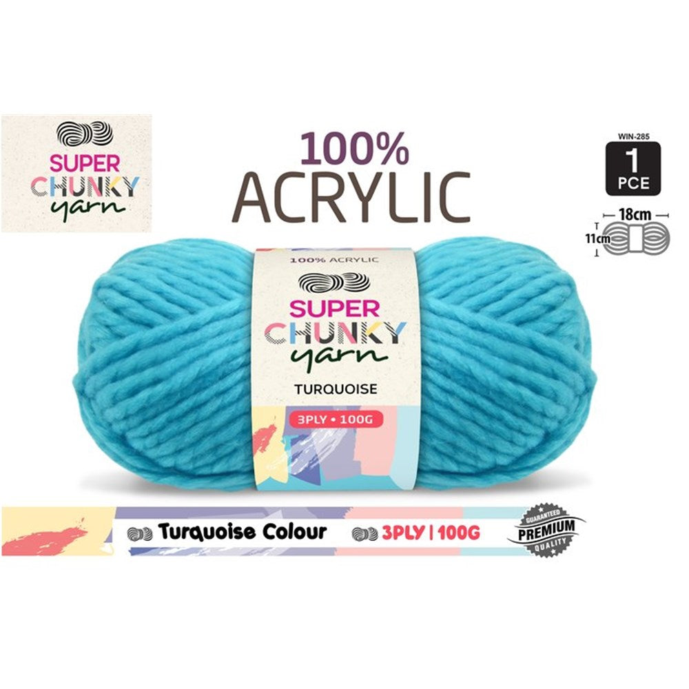 Super Chunky Knitting Yarn 100g Turquoise