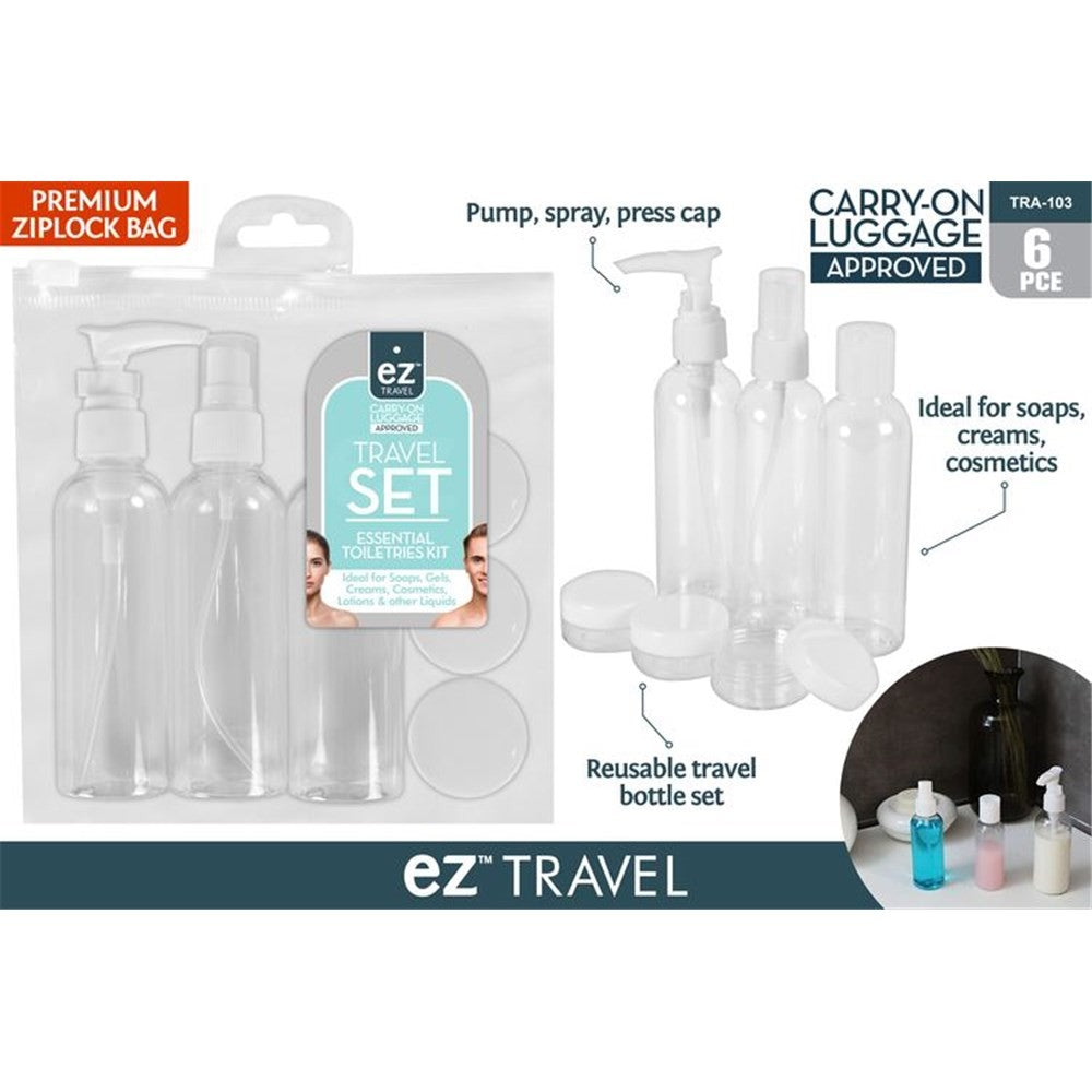 6PCE TRAVEL BOTTLE SET